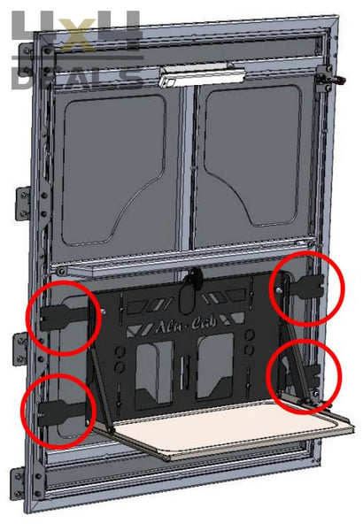 Alu-Cab Rear Door Drop Down Table Canopy Camper Mounting Kit 5 - 10 Werkdagen