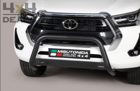 Misutonida Black Inox Bullbar Voor Toyota Hilux (2021+) | Pour > 2 Weken / Semaines